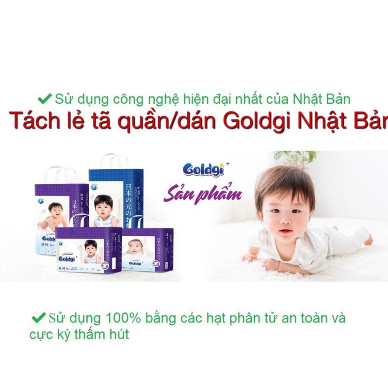 Tách lẻ tã quần/dán Goldgi : Nb5-S5-M5-L5-XL5-XXL5- Nhật Bản