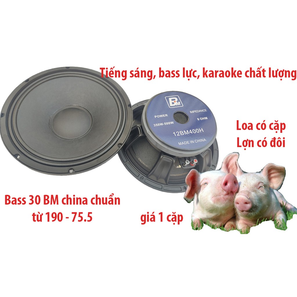 2 CỦ LOA FULL BASS 30 BM CHÍNH HÃNG 12BM400H TỪ 190 CÔN 75 - LOA BASS 3 TẤC