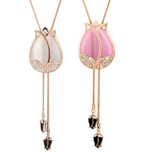 Dây chuyền hợp kim hình hoa tulip xinh xắn cá tính sang trọng dành cho nữ