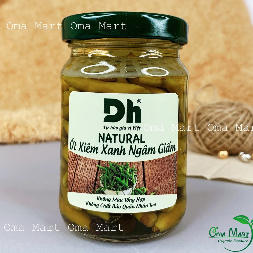 Bộ gia vị ngâm giấm cực ngon Dhfoods (ớt chỉ thiên, ớt xiêm xanh, tỏi...)