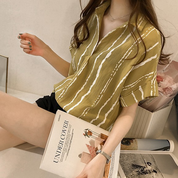 Plus Áo Sơ Mi Chiffon Công Sở Dáng Dài Thời Trang Mùa Hè Cho Nữ