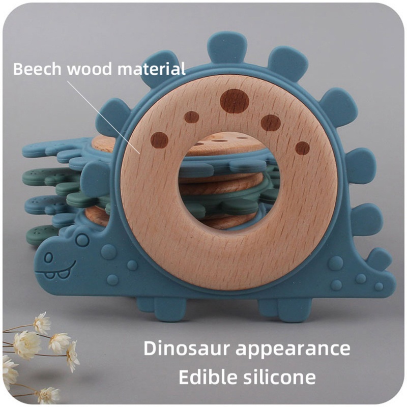 Đồ Chơi Ngậm Nướu Hình Khủng Long Hoạt Hình Bằng Silicon Cho Bé