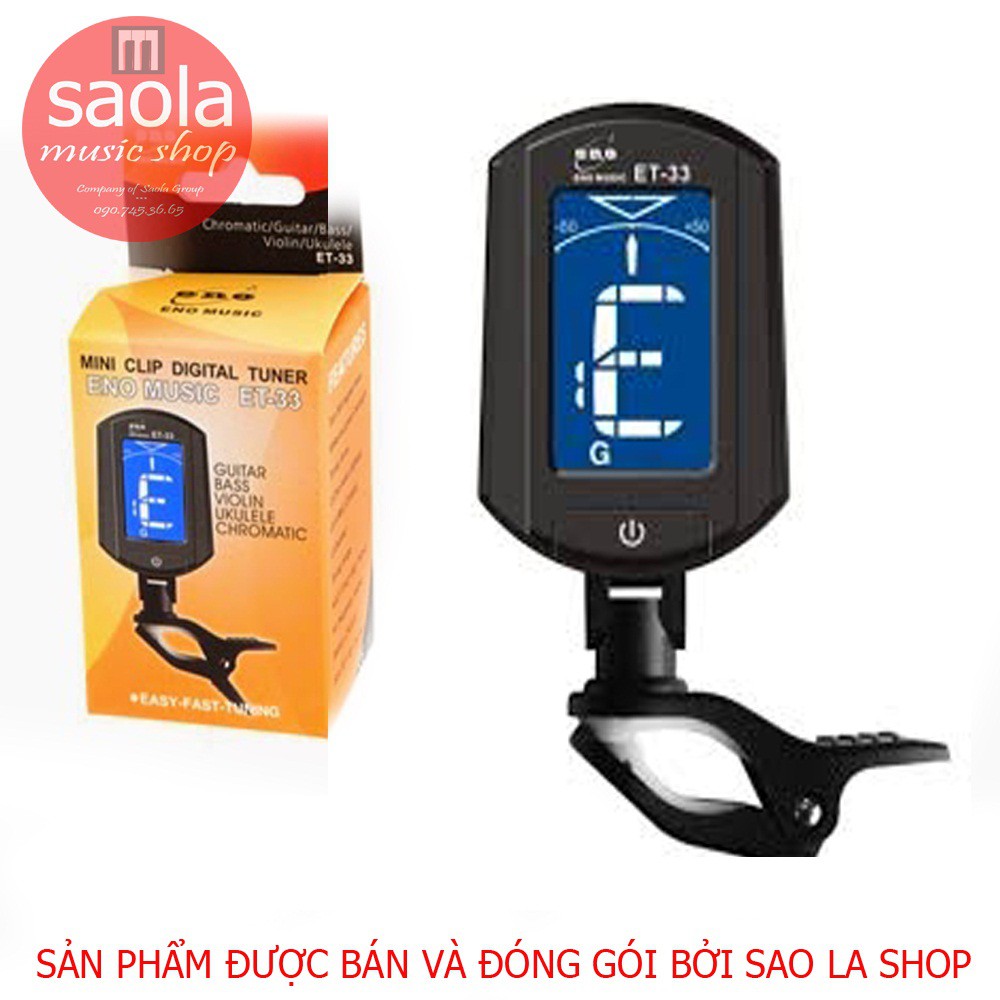 Máy Lên Dây Đàn Ghi-ta Tuner ET-33 Loại 1 (Đen)