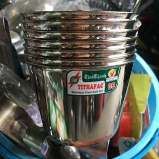 Combo 5 ly làm đá inox Titafac inox sáng bóng 7,8,9,10