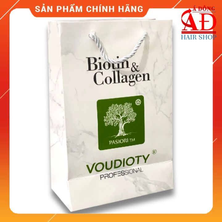 TÚI GIẤY NHÃN HIỆU BIOTIN COLLAGEN TRẮNG NEW ĐỰNG DẦU GỘI XẢ MỸ PHẨM