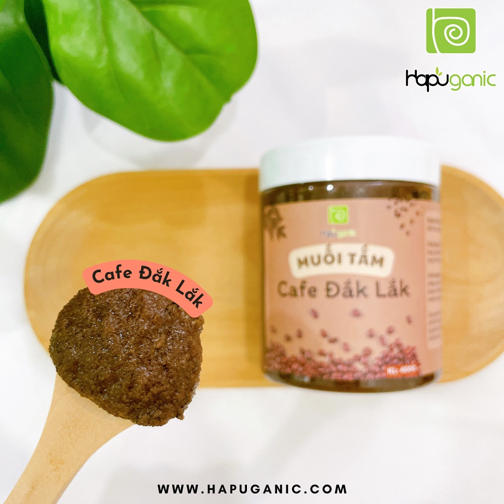 Muối Tắm Cafe Đắk Lắk Tẩy Da Chết Toàn Thân Bath Salt Scrub 400g HaPu Organic
