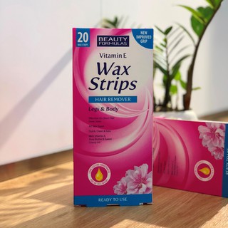 Miếng dán tẩy lông Beauty Formulas Wax Strips Legs and Body - hộp 20 miếng <2201603>