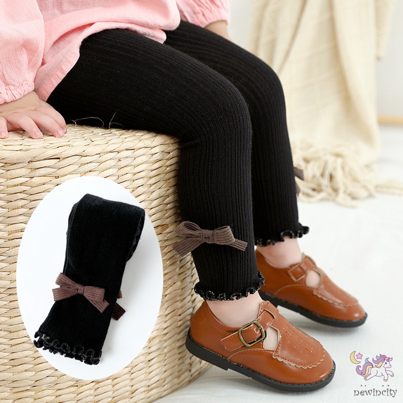 Quần Legging Đính Nơ Xinh Xắn Dành Cho Bé Gái