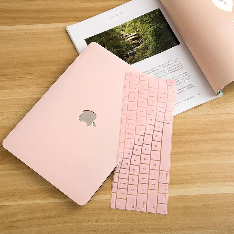 COMBO Case ,Ốp + Phủ Phím Macbook Hồng Pastel (Tặng Kèm Nút Chống Bụi + Bộ kẹp chống gãy sạc) | WebRaoVat - webraovat.net.vn