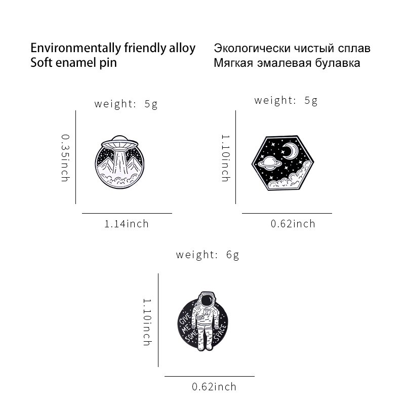 Ghim cài áo hình phi hành gia hoạt hình dễ thương