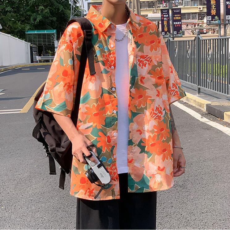 Áo Sơ Mi Tay Ngắn Họa Tiết Hawaii-05