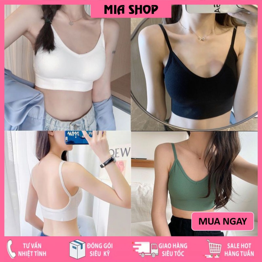 Áo bra tập gym - Bra nữ 2 dây len tăm - Áo ngực không gọng khoét lưng A367