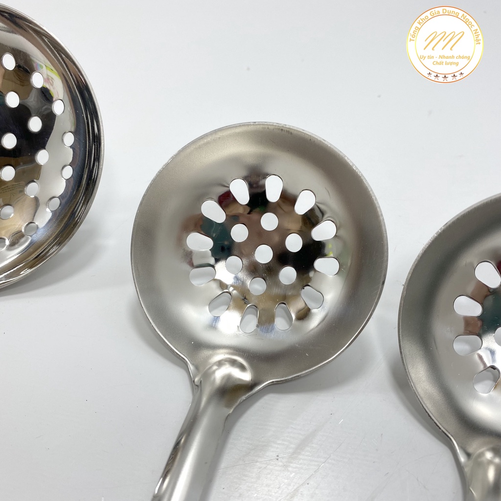 Muôi Múc Canh Inox Có Lỗ Ráo Nước Vân Gỗ - Muôi Múc Canh Inox Cao Cấp