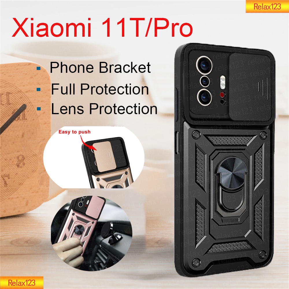 Vỏ cho Xiaomi 11T 11 T Pro Lite NE 4G 5G Vỏ điện thoại Máy ảnh Bảo vệ ống kính Áo giáp Bảo vệ vỏ chống va đập với giá đỡ vòng từ tính Giá đỡ Vỏ bọc TPU Điện thoại Vỏ cứng Ốp lưng
