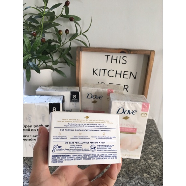 Xà bông cục Dove Original và Dove pink/Rose