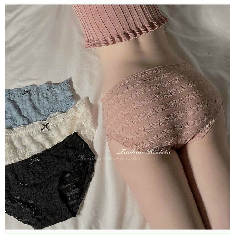 Quần Lót Nữ Ren Nhún Mềm Mịn Co Giản Sexy Min Underwear 120220