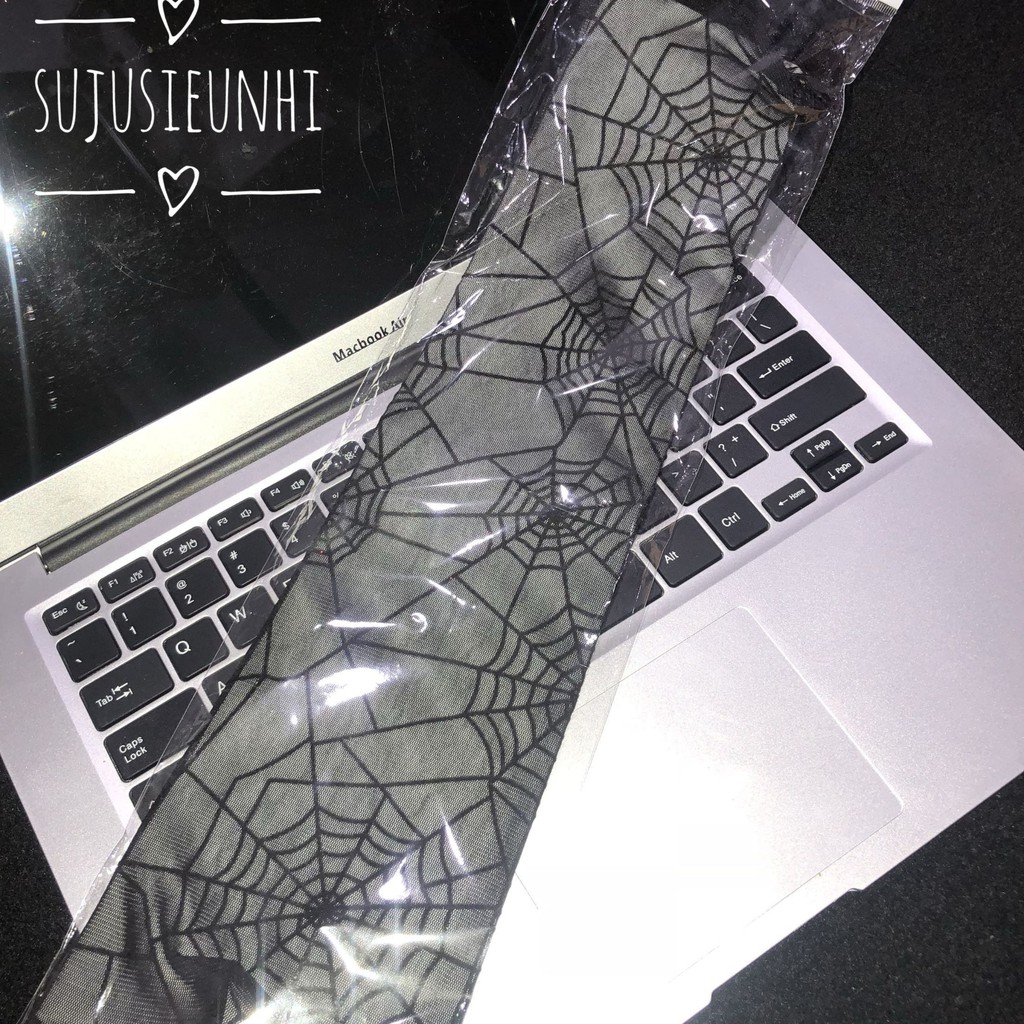 Găng tay unisex hở ngón tạo hình lưới nhện cá tính