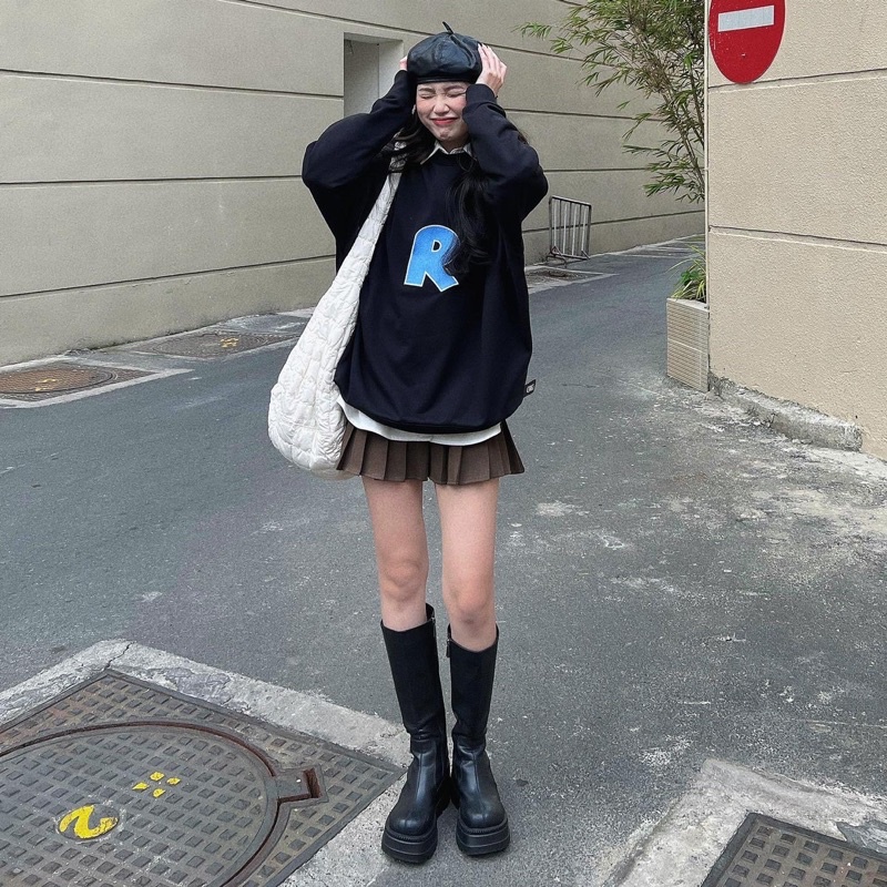 Áo Sweater nỉ thêu R REGODS Unisex Form Rộng ( SWEATER R ) | BigBuy360 - bigbuy360.vn