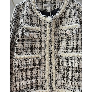 Áo Khoác Dạ Tweed Thiết Kế Mới Kiểu Pháp