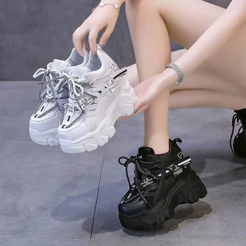 📷☆1- 💕Mall Quality💕 Giày Thể Thao Đế Dày Tăng Chiều Cao Phối Lưới Thời Trang Mùa Hè 2021 Cho Nữ