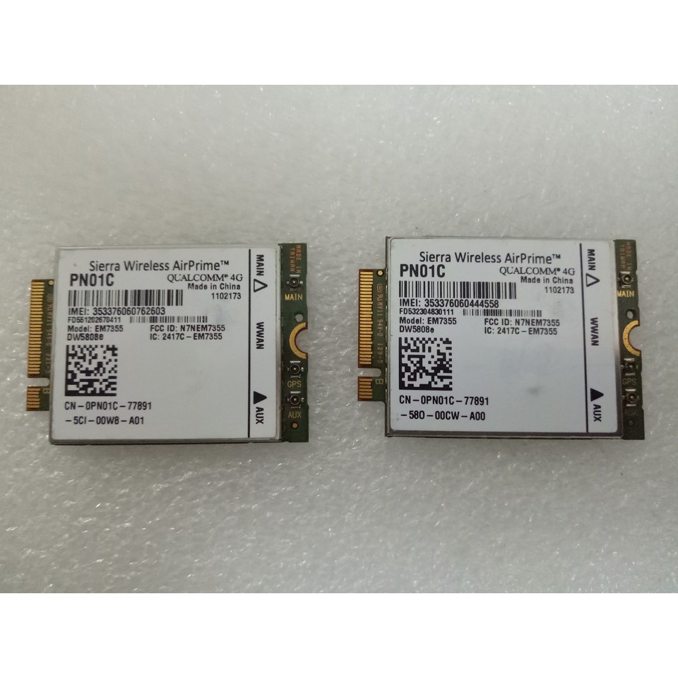 Card wwan 4G Dell DW5808e dùng cho laptop Dell core i thế hệ 5 như: E7450, E7250, E5550, Venue 11 Pro