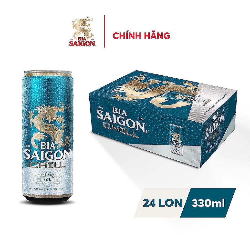 Cbig.vn -Thùng 24 Lon Bia Sài Gòn Chill 330ml-Hệ thống tạp hóa Cbig.vn - giao hàng ifast
