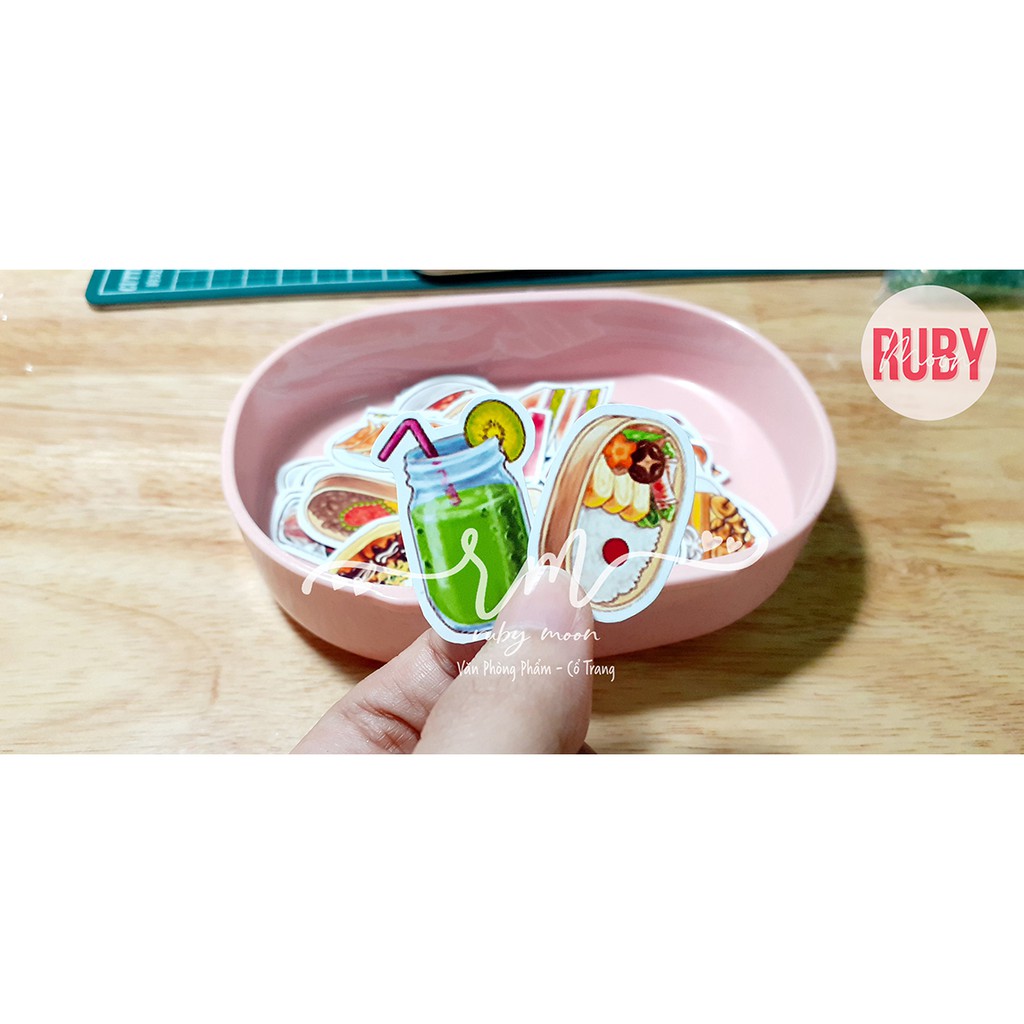 Bộ 35 nhãn dán stickers Đồ Ăn Nhật