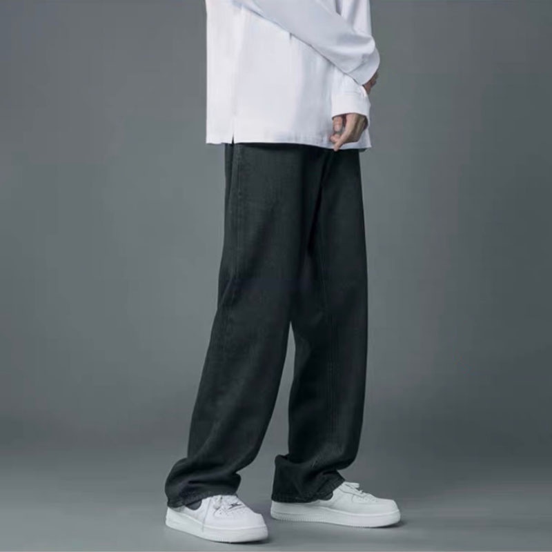 Quần jean trắng nam baggy ống suông rộng dáng đứng vải jeans bò xanh phom xuông cao cấp SR01 hottrend 2022