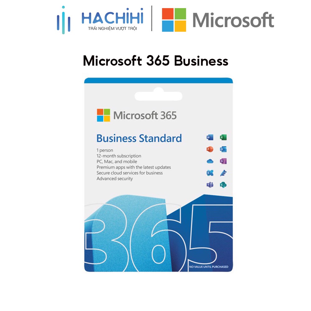 Phần mềm Microsoft 365 Business 12 tháng Dành cho 1 người Trọn bộ ứng dụng Office 1TB lưu trữ OneDrive