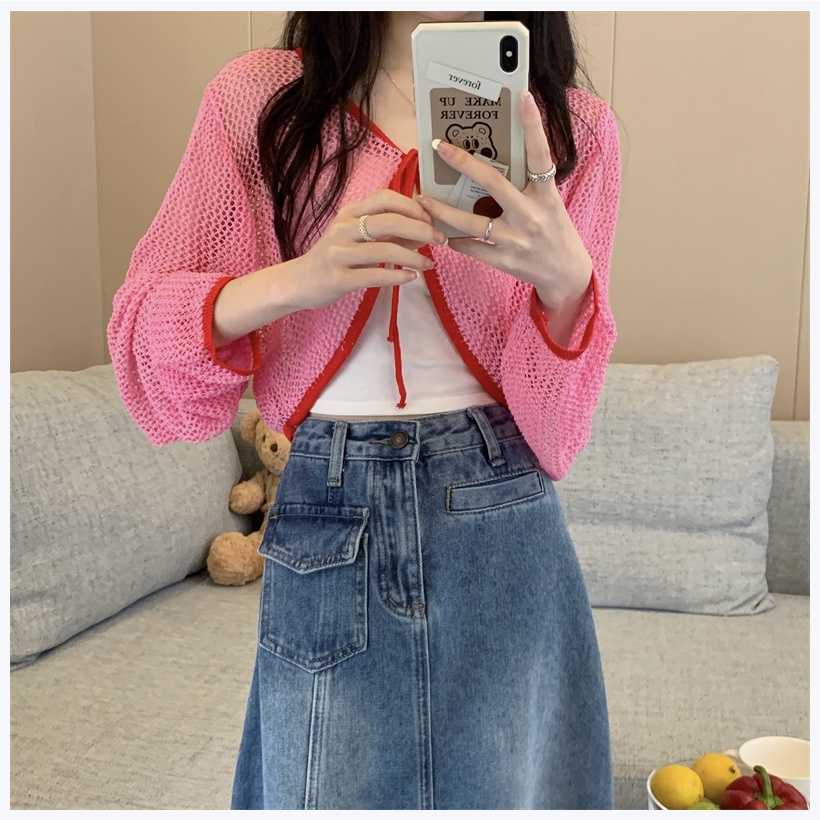 Áo Khoác Cardigan Len Dệt Kim Mỏng Chống Nắng Thời Trang Mùa Hè Dành Cho Nữ