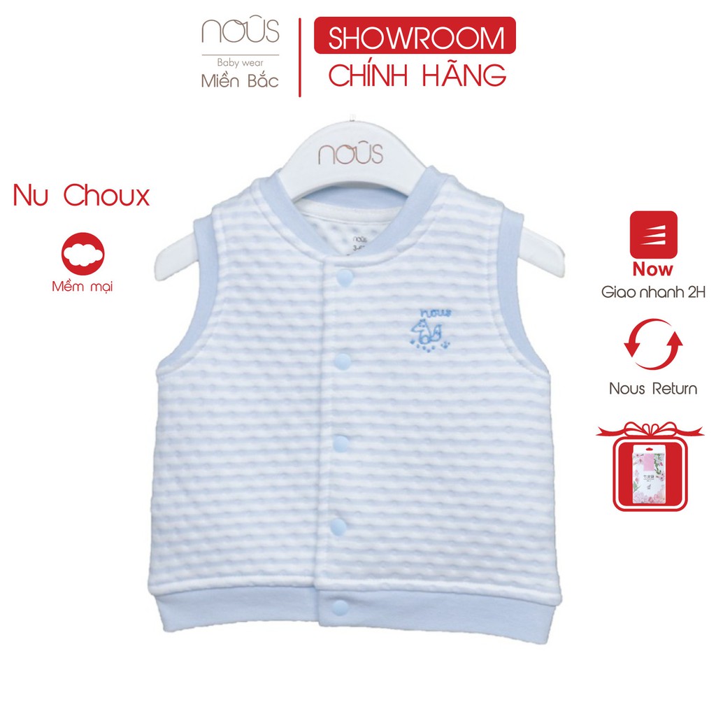 Áo gile Nous Choux kẻ xanh ( 3-24 tháng )