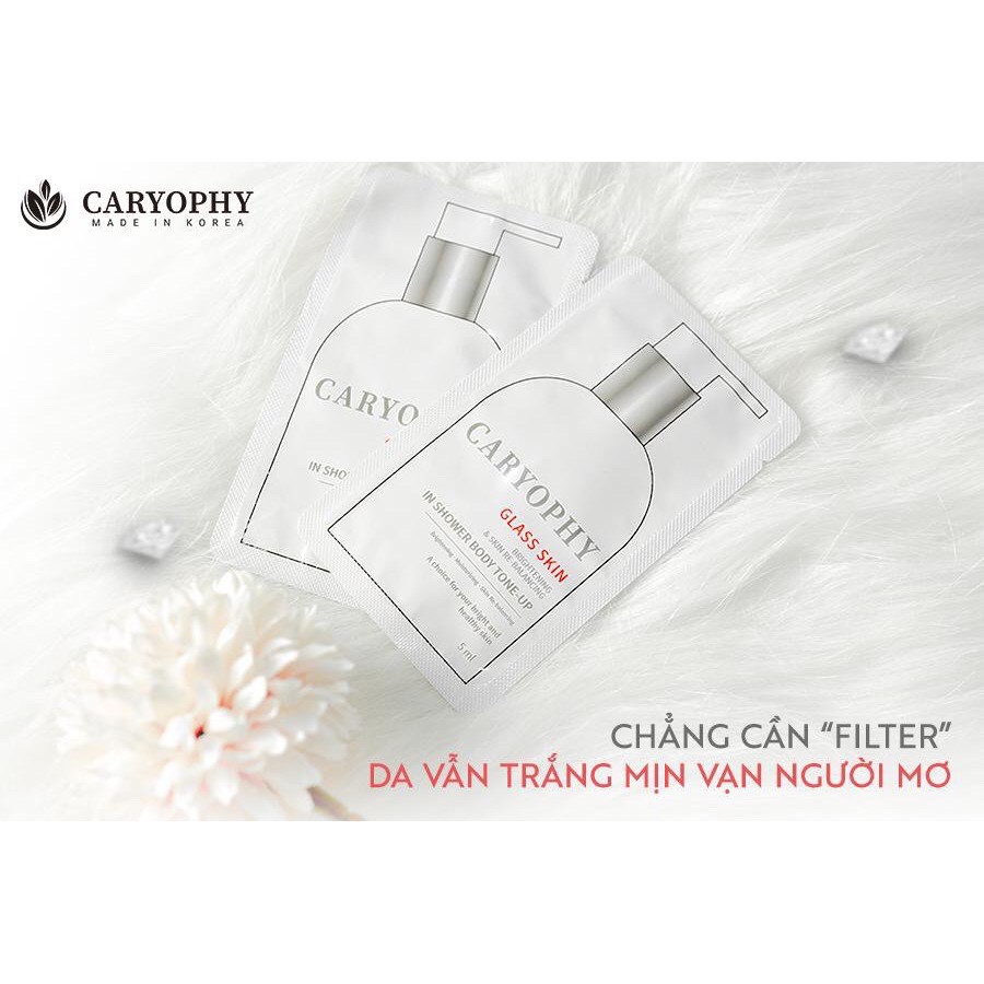 [Sample] Kem Dưỡng Ẩm Trắng Da 3 in 1 Glass skin in Shower Body Tone up Caryophy 5ml