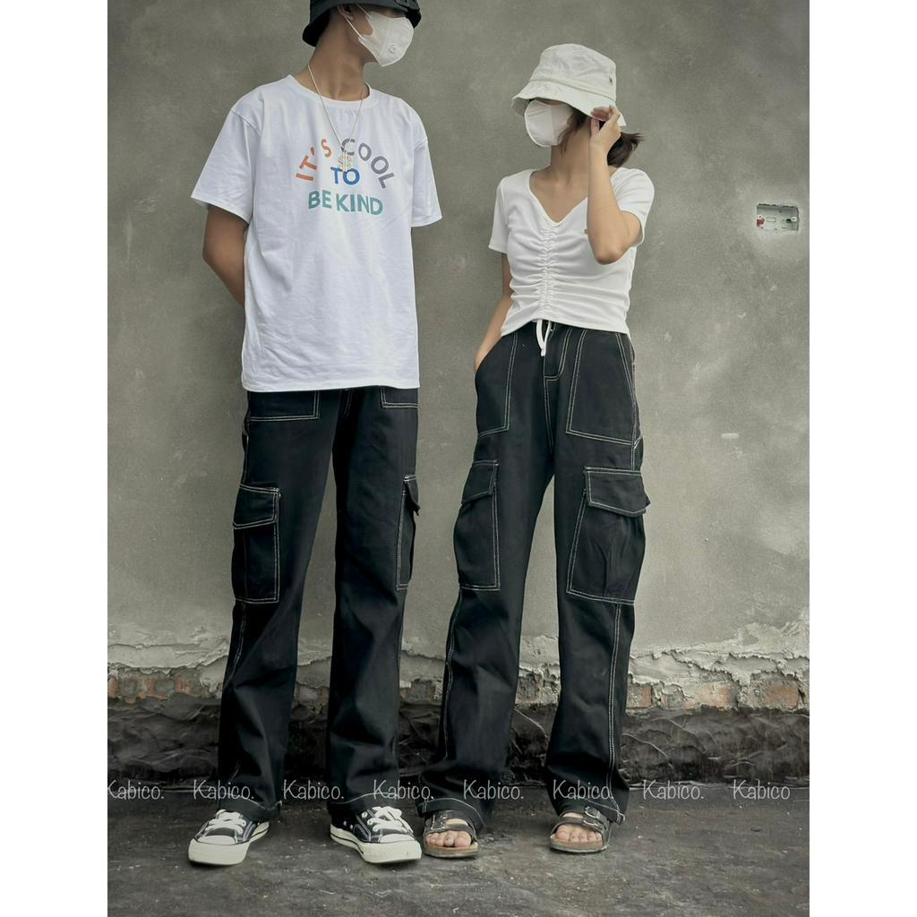 Quần jeans dài cạp cao. quần jeans ống rộng phong cách Hiphop_j23