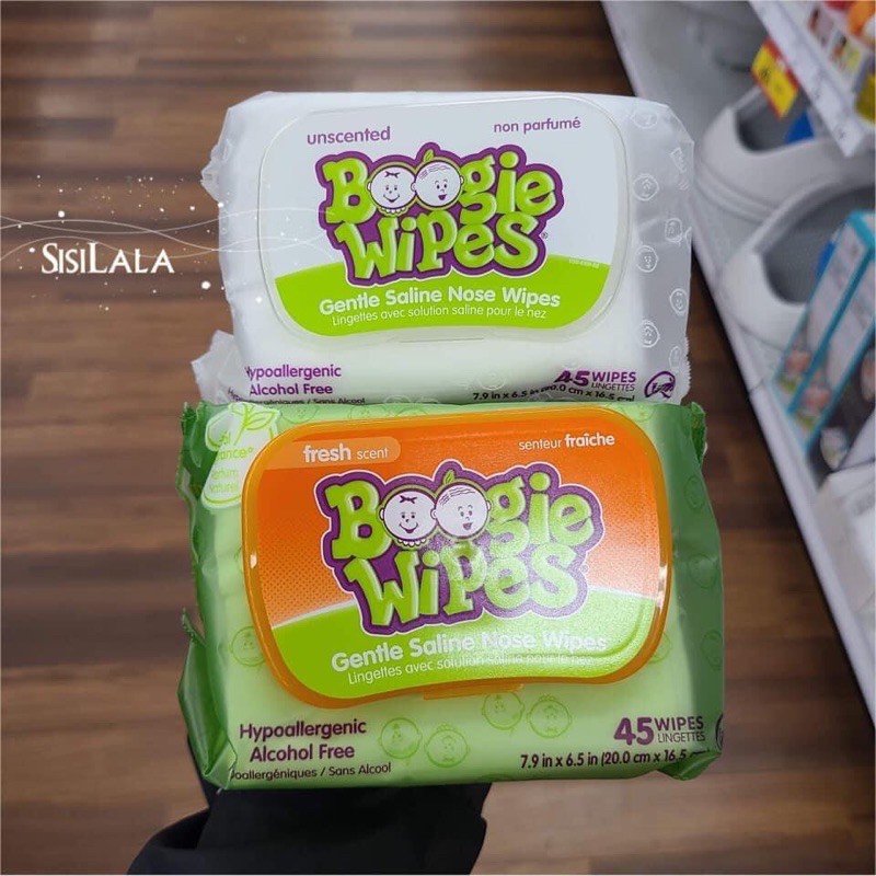 Xịt mũi và khăn giấy lau mũi Boogie Wipes