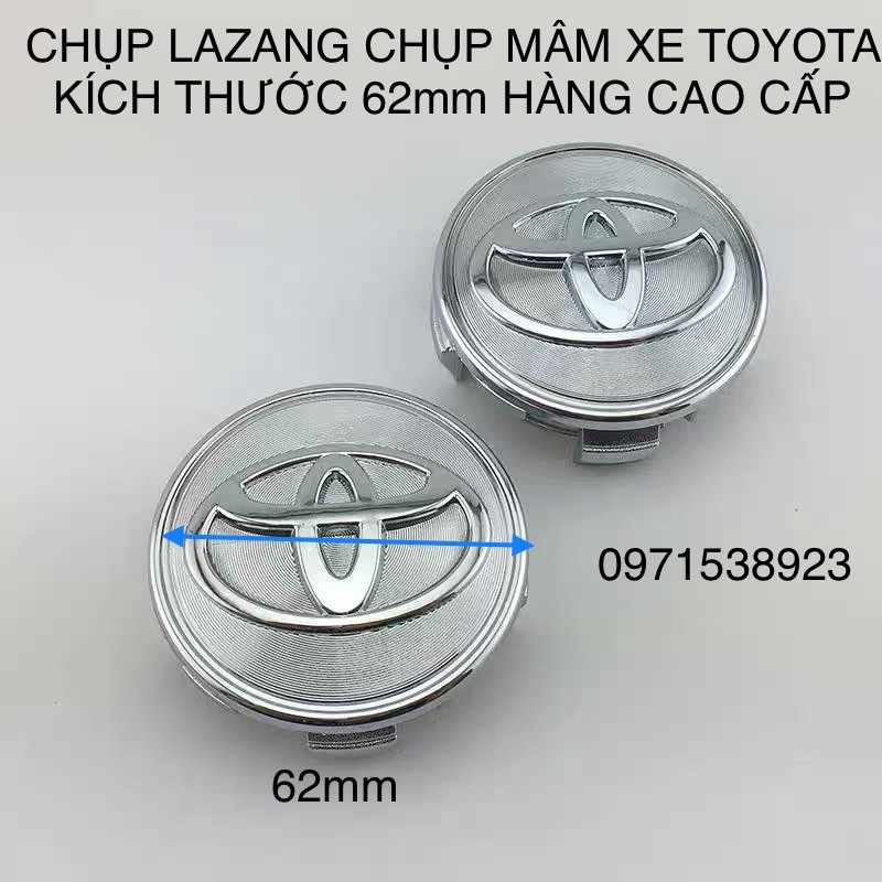 chụp mâm 62mm Cho Toyota Camry Yaris Corolla altis vios innova  hàng oem loại xịn đẹp.