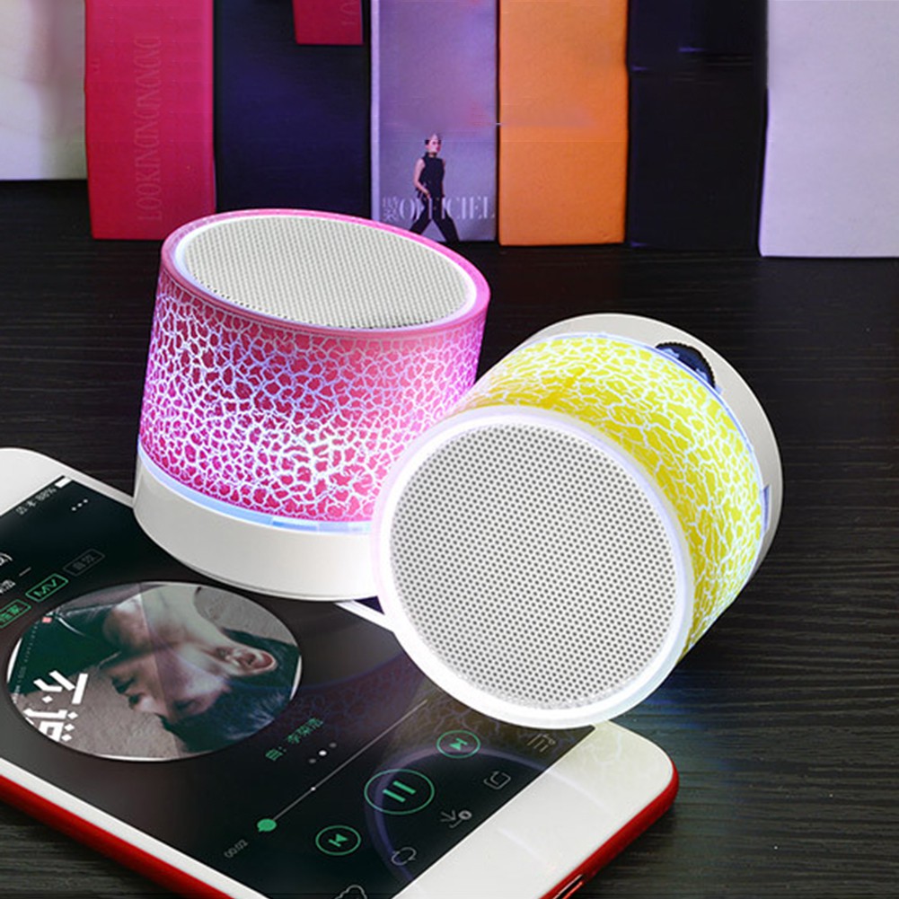 chuntle✨Wireless Bluetooth Colorful Light Small Crack Sound Speaker Audio Mobile Phone Mini Subwoofer Support TF Card 