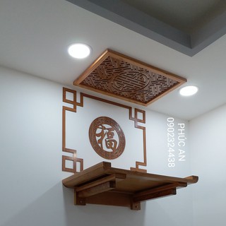 Bàn thờ phật và gia tiên có 2 bát nhang size 80 - 48 giao đầy đủ y như hình