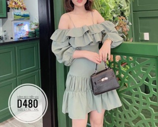 Bigsize Đầm bèo rớt vai D480
