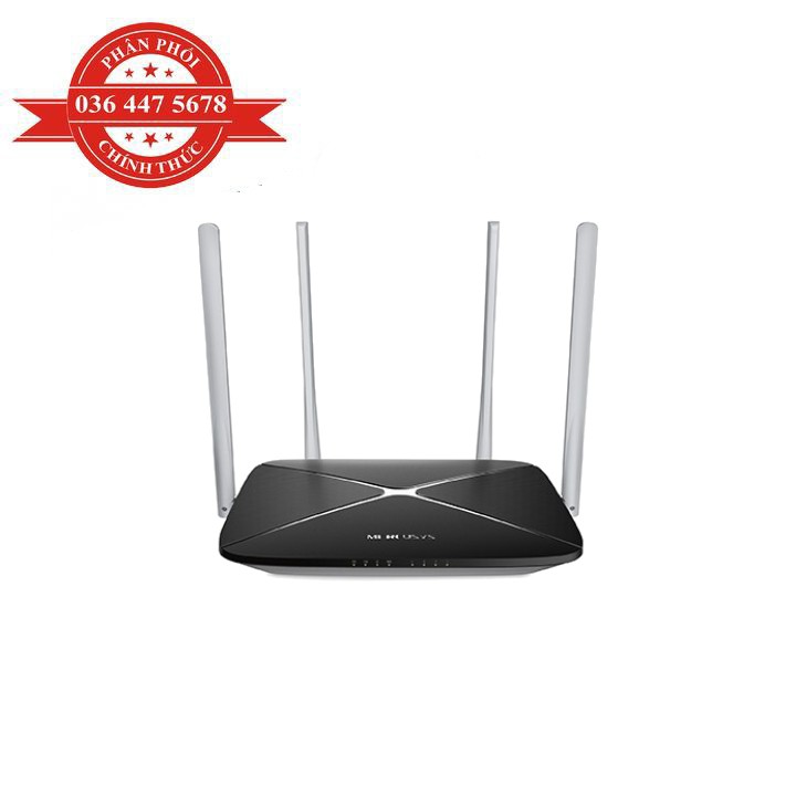 Router Wifi Băng Tần Kép Không Dây AC1200 Mercusys AC12 - Hàng Chính Hãng