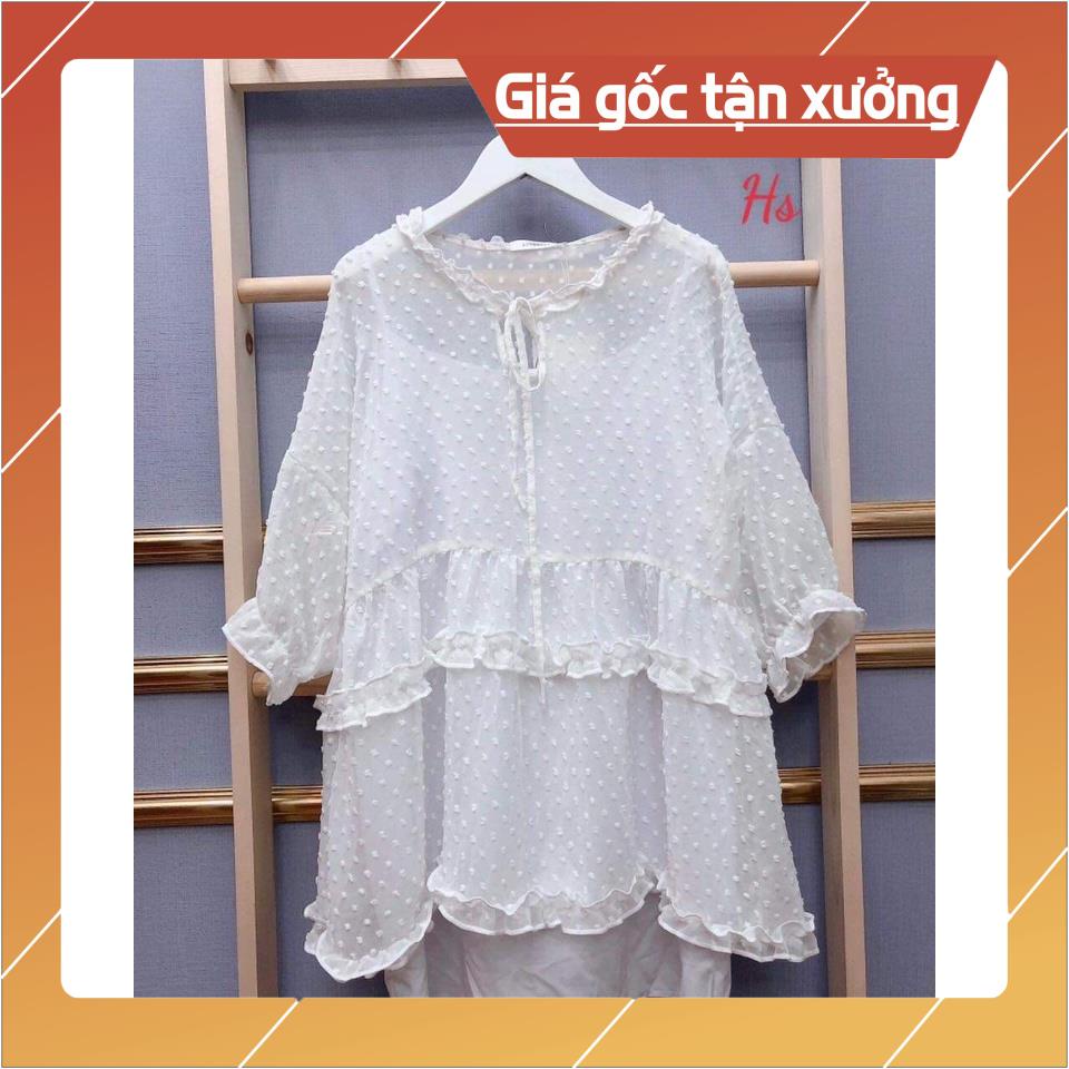 Set Áo Voan Đốm Lót Kèm Áo Lót Trong Babydoll Nhẹ Nhàng Nữ Tính xinh sắn [Có Video Và Ảnh Thật] tại LEO T VA T SP000111 | BigBuy360 - bigbuy360.vn
