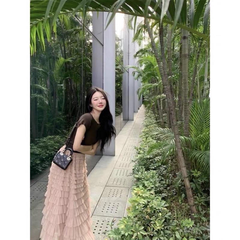 Chân váy voan lưới dài nhiều tầng xinh như công chúa hàng chuẩn taobao