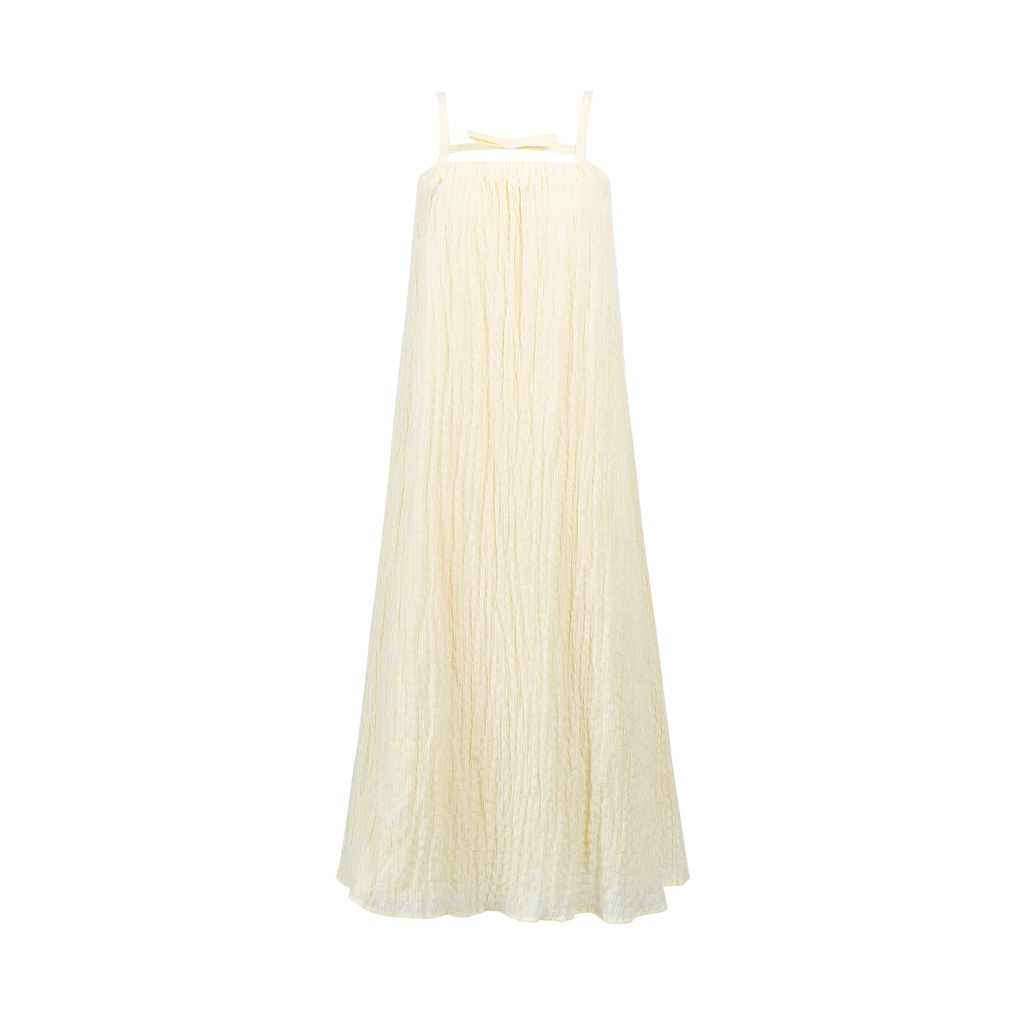 Đầm dáng dài 2 dây thắt nơ dễ thương LAILA MIDI DETALY D17063