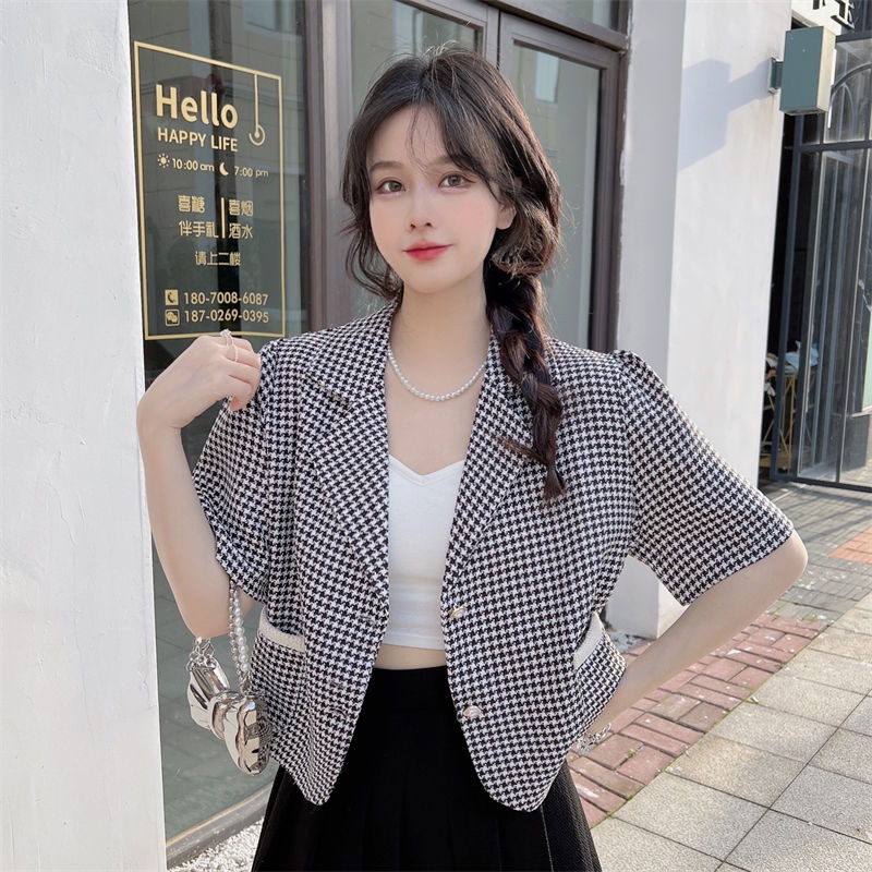 Áo Khoác Mỏng Dáng Ngắn Phong Cách Pháp Thời Trang Cho Nữ