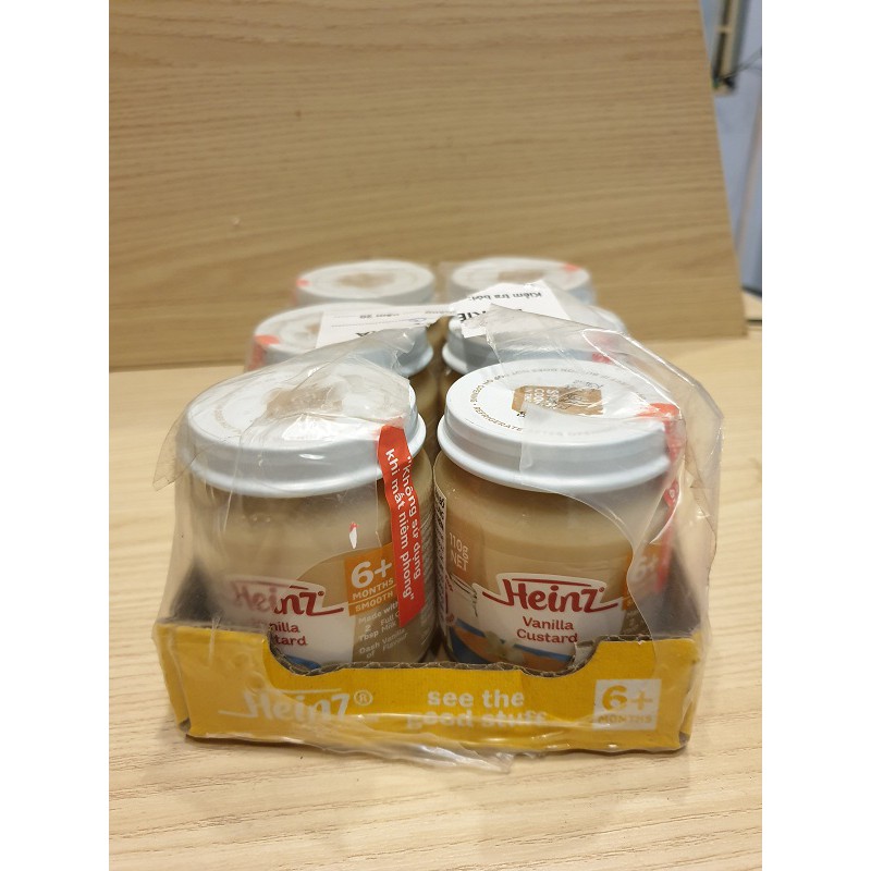 Combo 6 lọ Dinh Dưỡng Đóng Lọ Custard vị vanila Heinz 110g