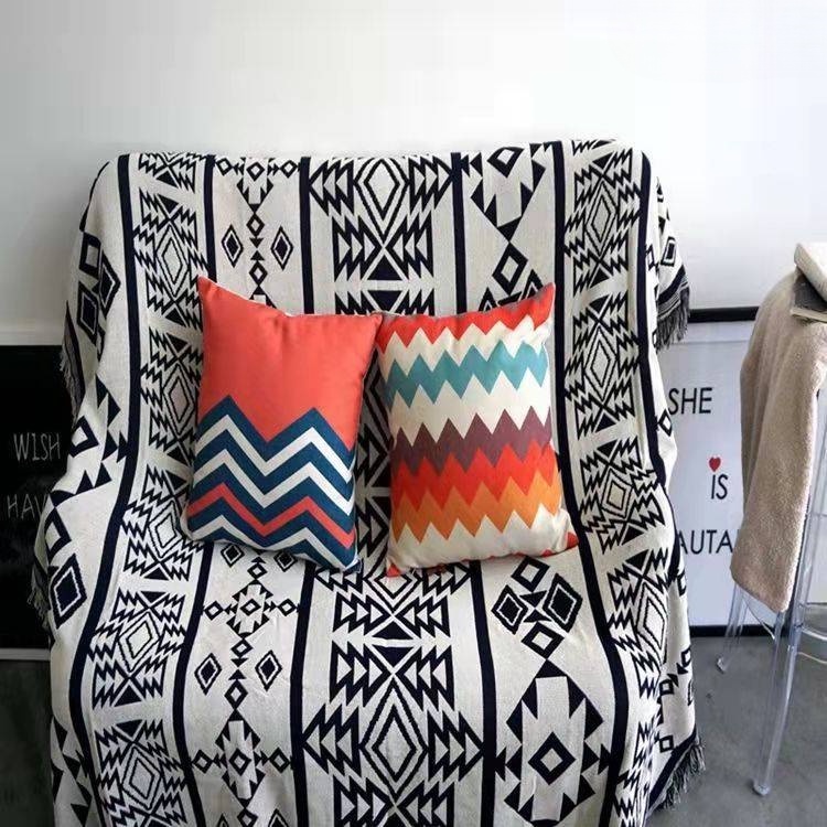 Vỏ Bọc Ghế Sofa Họa Tiết Hình Học Đơn Giản Phong Cách Bắc Âu