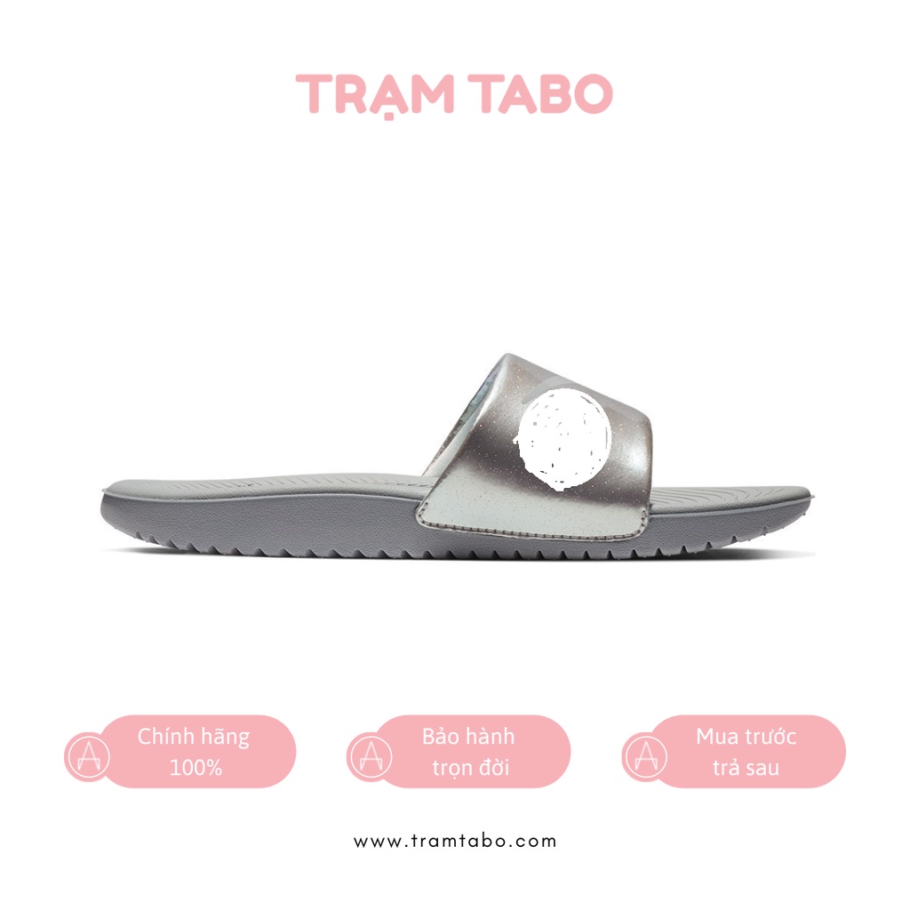 819352-007 - DÉP NỮ NIKE KAWA SLIDE WOFT GREY SILVER - MÀU BẠC