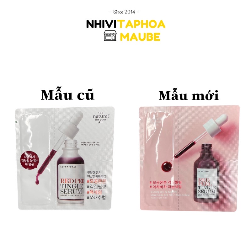 Một gói tinh chất red peel tingle serum sample dạng gói So Natural 2,5ml nhập khẩu Hàn Quốc chính hãng mẫu mới nhất