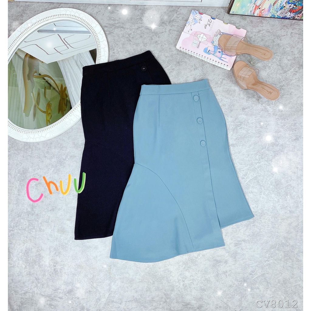Chân váy ôm công sở nữ kiểu đuôi cá dáng xòe CHUU CV8012