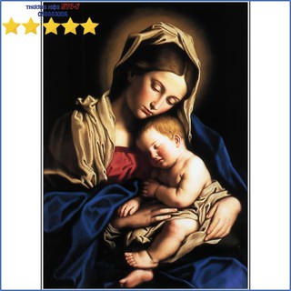 Tranh đính đá cao cấp đức mẹ . kích thước: 65 cm x 48cm