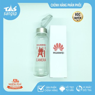 Bình Thủy Tinh Đựng Nước Dây Xách Nắp Nhôm (Quà tặng Huawei)